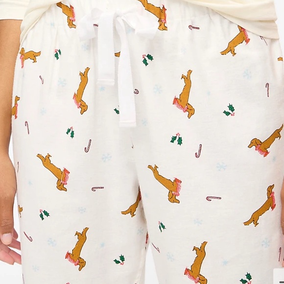 NWT J. Crew Factory flannel pajama pants, size XS petite, cute holiday dogs 🐶 - Picture 4 of 8